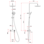 Rubine RSC-PUSHSTOP-R61-BK Rain Shower Set with Hand Shower and Shower Mixer in Matt Black domaco.com.sg