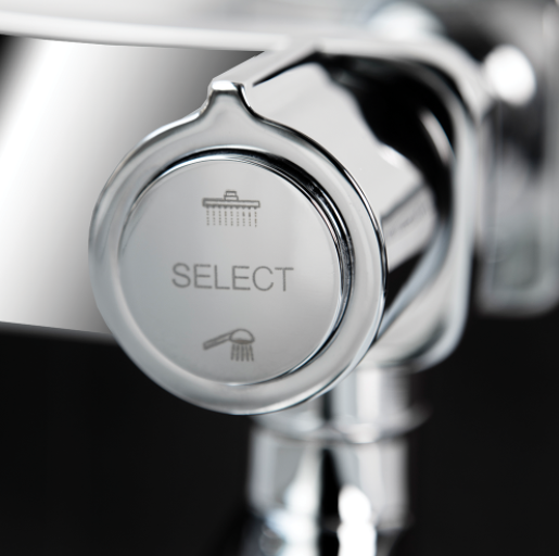 Rubine RSC-PUSHSTOP-R61-CH Rain Shower Set with Hand Shower and Shower Mixer in Chrome domaco.com.sg