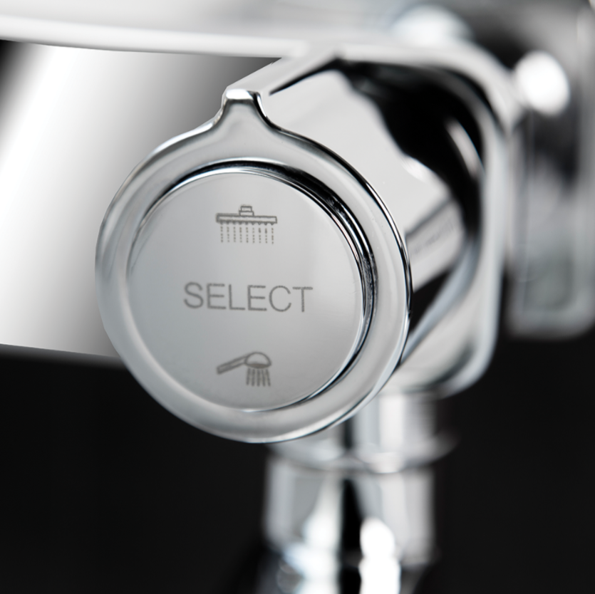 Rubine RSC-PUSHSTOP-S81-CH Rain Shower Set with Hand Shower and Shower Mixer in Chrome domaco.com.sg