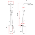 Rubine RSC-PUSHSTOP-S81-CH Rain Shower Set with Hand Shower and Shower Mixer in Chrome domaco.com.sg