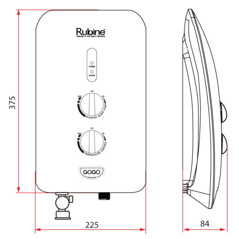 Rubine RWH-933-P Instant Heater domaco.com.sg