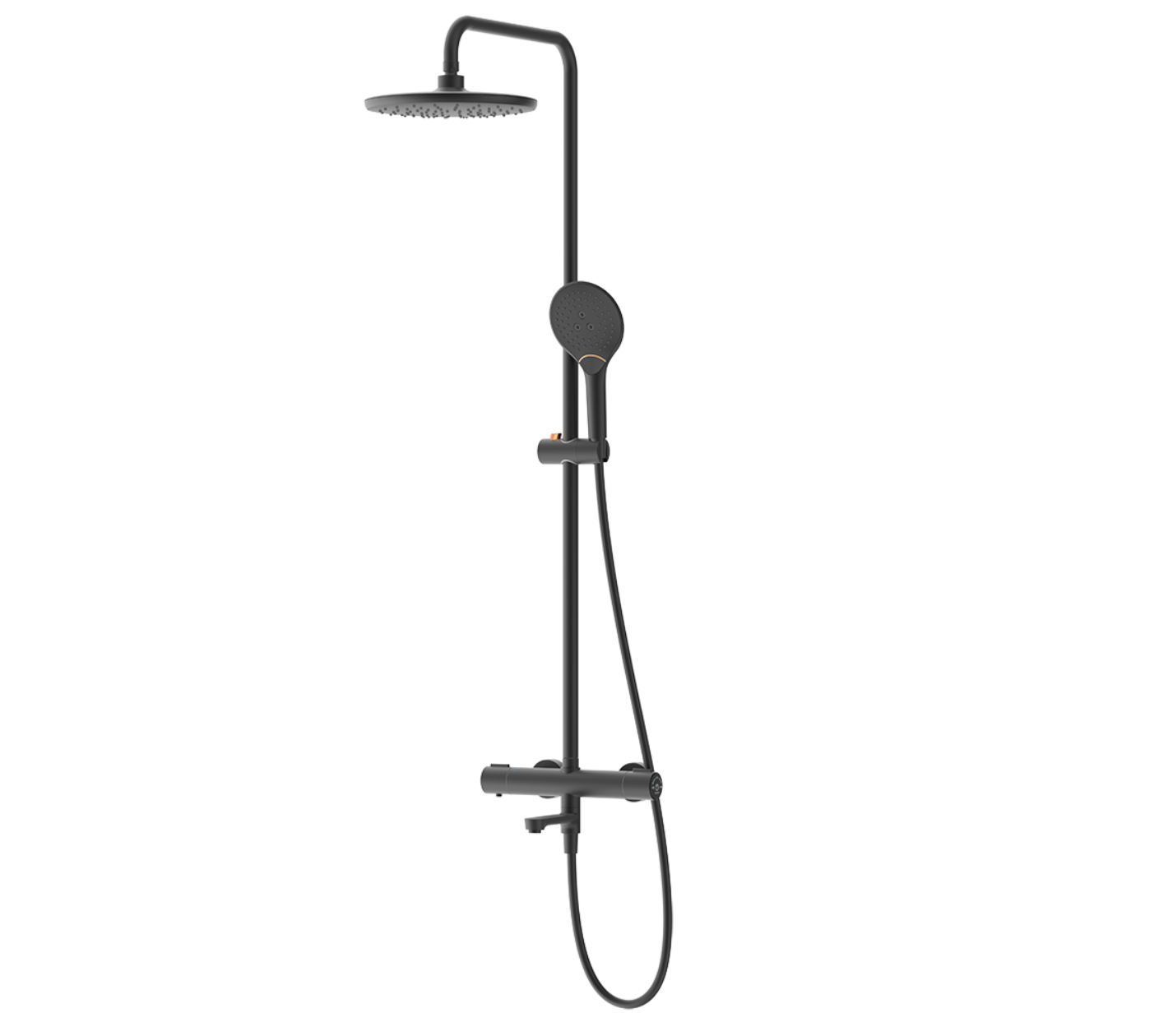 Rubine RSC-THERMO-R31-BK Rain Shower Set with Hand Shower and Shower Mixer in Matt Black (38800)<br>*Contact us for best price domaco.com.sg