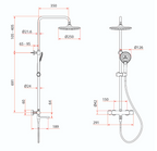 Rubine RSC-THERMO-R31-BK Rain Shower Set with Hand Shower and Shower Mixer in Matt Black (38800)<br>*Contact us for best price domaco.com.sg