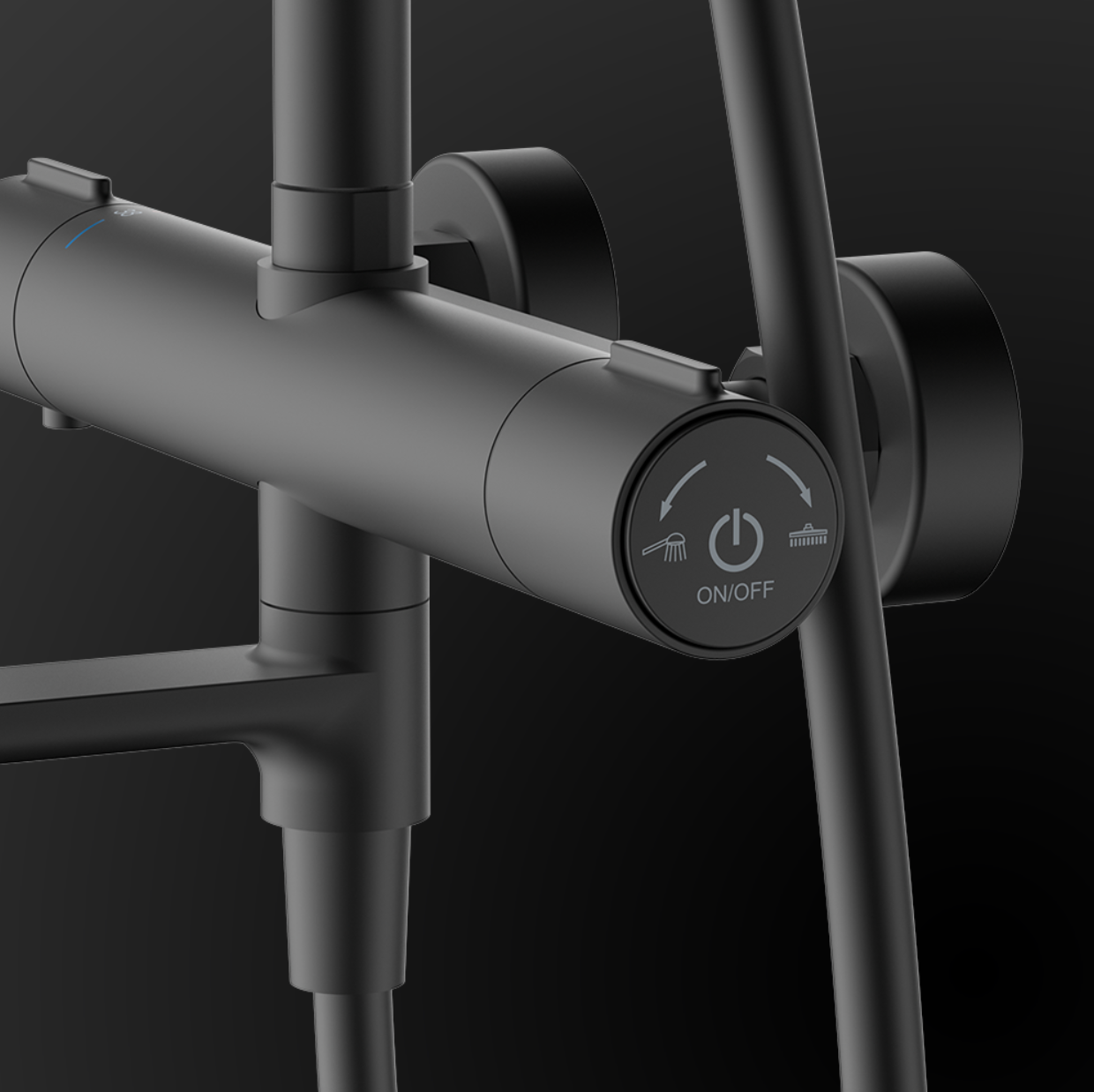 Rubine RSC-THERMO-R31-BK Rain Shower Set with Hand Shower and Shower Mixer in Matt Black (38800)<br>*Contact us for best price domaco.com.sg