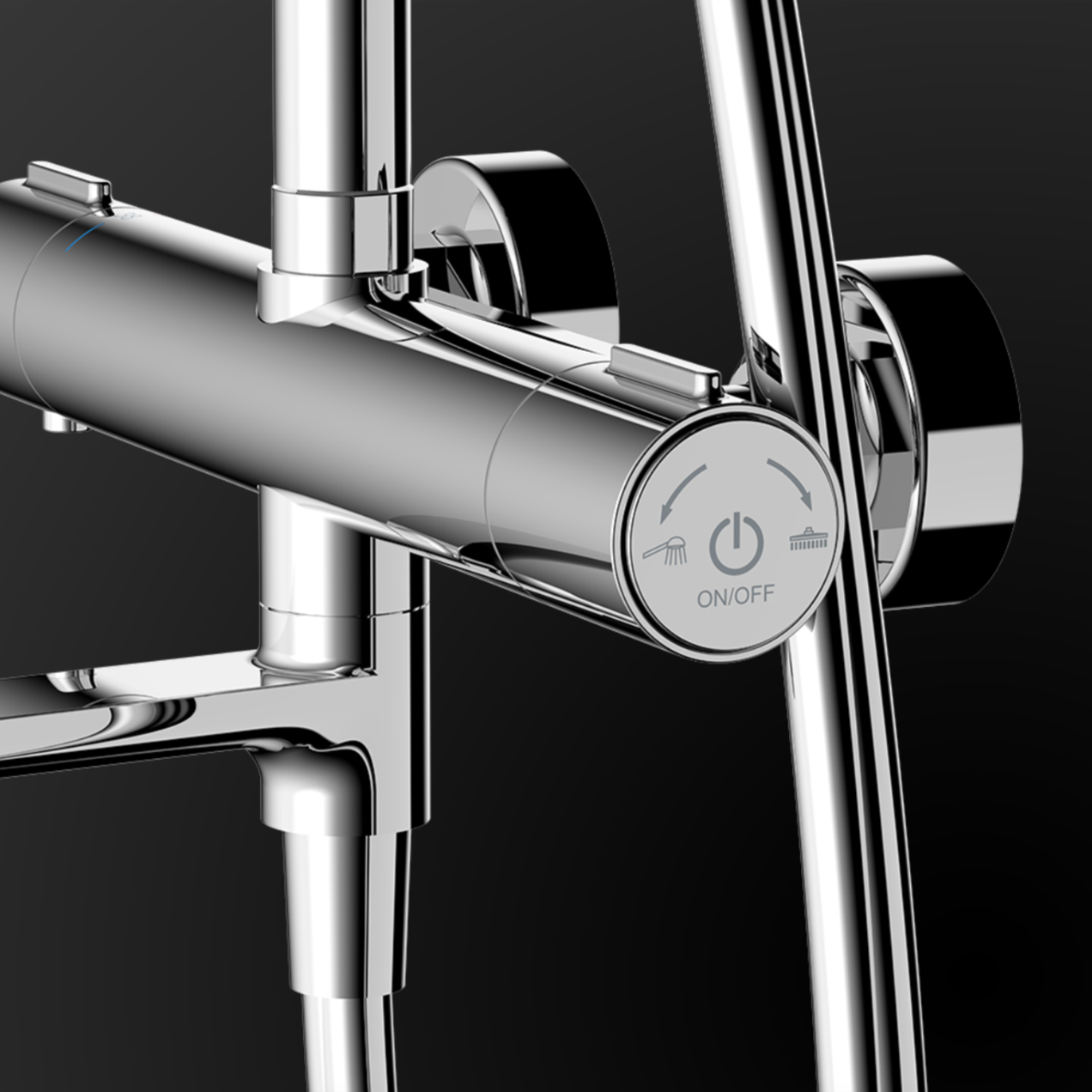 Rubine RSC-THERMO-R31-CH Rain Shower Set with Hand Shower and Shower Mixer in Chrome (36800)<br>*Contact us for best price domaco.com.sg