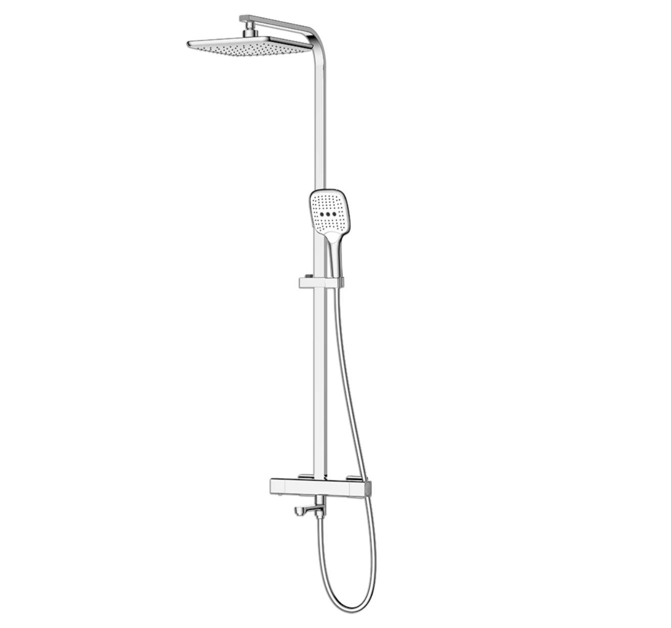 Rubine RSC-THERMO-S41-CH Rain Shower Set with Hand Shower and Shower Mixer in Chrome (39800)<br>*Contact us for best price domaco.com.sg