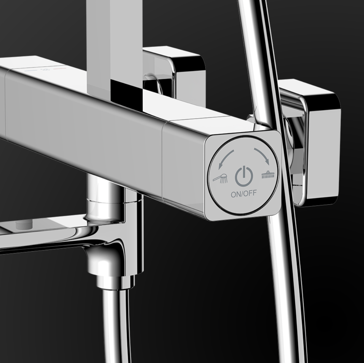 Rubine RSC-THERMO-S41-CH Rain Shower Set with Hand Shower and Shower Mixer in Chrome (39800)<br>*Contact us for best price domaco.com.sg