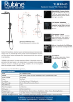 Rubine RSC-THERMO-S41-BK Rain Shower Set with Hand Shower and Shower Mixer in Matt Black (41800)<br>*Contact us for best price domaco.com.sg