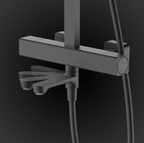 Rubine RSC-THERMO-S41-BK Rain Shower Set with Hand Shower and Shower Mixer in Matt Black (41800)<br>*Contact us for best price domaco.com.sg