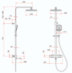 Rubine RSC-THERMO-S41-BK Rain Shower Set with Hand Shower and Shower Mixer in Matt Black (41800)<br>*Contact us for best price domaco.com.sg