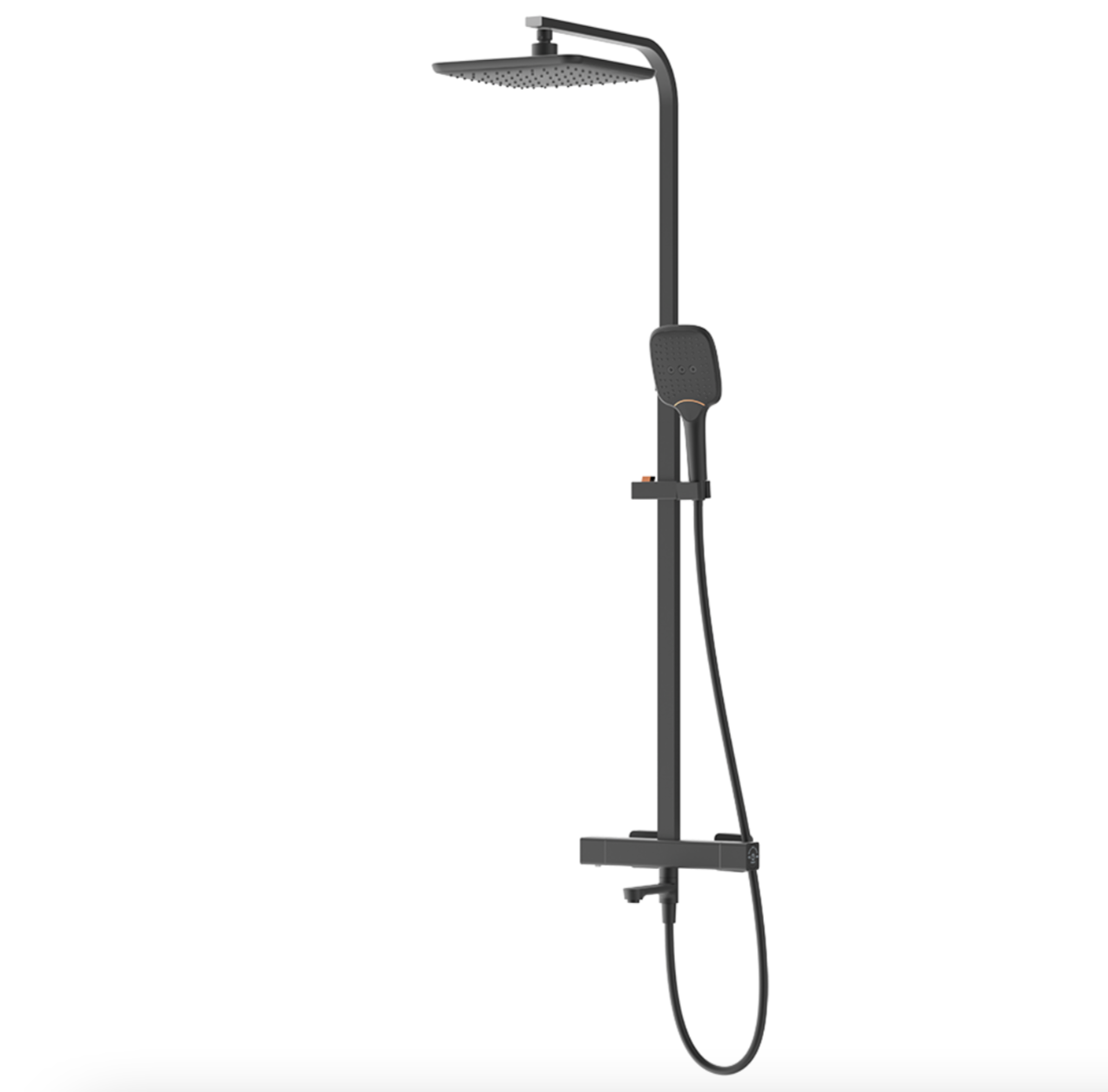 Rubine RSC-THERMO-S41-BK Rain Shower Set with Hand Shower and Shower Mixer in Matt Black (41800)<br>*Contact us for best price domaco.com.sg