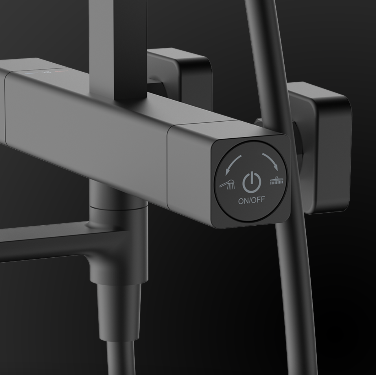 Rubine RSC-THERMO-S41-BK Rain Shower Set with Hand Shower and Shower Mixer in Matt Black (41800)<br>*Contact us for best price domaco.com.sg