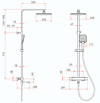 Rubine RSC-THERMO-S41-BK Rain Shower Set with Hand Shower and Shower Mixer in Matt Black (41800)<br>*Contact us for best price domaco.com.sg