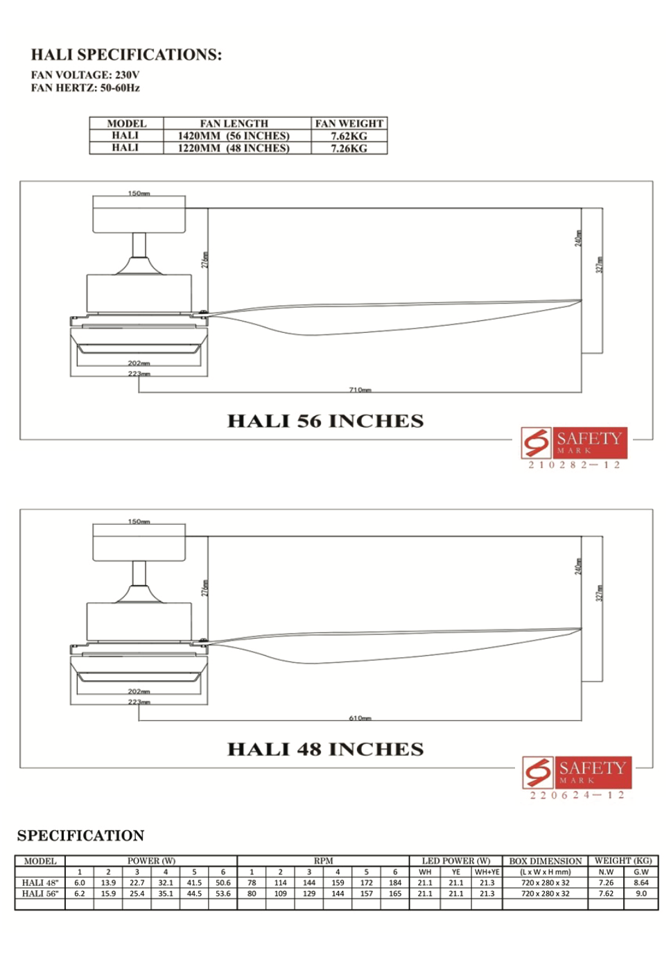 Bestar Hali DC Ceiling Fan With 24W 3 Tone LED Light Kit And Remote domaco.com.sg