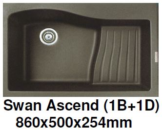 CARYSIL Swan Ascend (1B +1D) Granite Kitchen Sink (32600) *Contact us for best price - Domaco