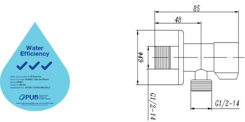 ARINO T-1091SS ANGLE VALVE - Domaco
