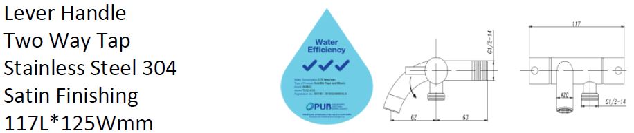 ARINO T-1231SS LEVER HANDLE TWO WAY TAP - Domaco