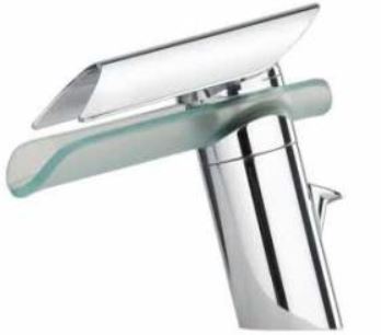 Arino T-6505-2 Waterfall Basin Mixer with Transparent Glass (15800)<br>*Contact us for best price - Domaco