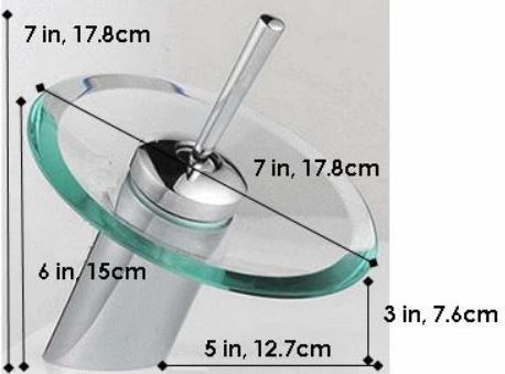 Arino T-6508-2 & T-6508TBK-2 Waterfall Basin Mixer with Transparent Glass (6880)<br>*Contact us for best price - Domaco