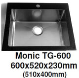 Monic TG-600 & TG-860 Tempered Glass Kitchen Sink - Domaco