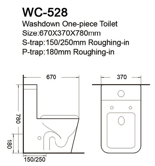 Tiara 528 1-Piece Toilet Bowl  (33800)<br>*Contact us for best price - Domaco