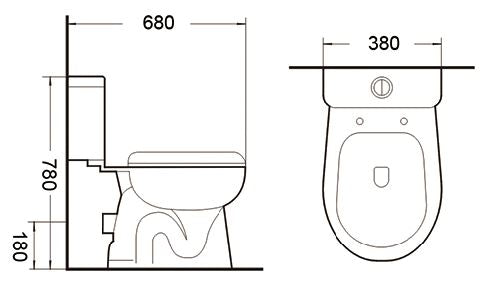 Tiara 218 P-Trap (18800) 2-Piece Toilet Bowl<br>*Contact us for best price - Domaco