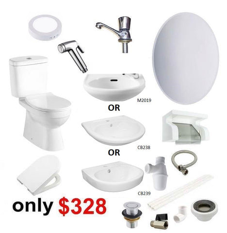 Toilet Revamp Package Toilet Bowl and Basin - Domaco