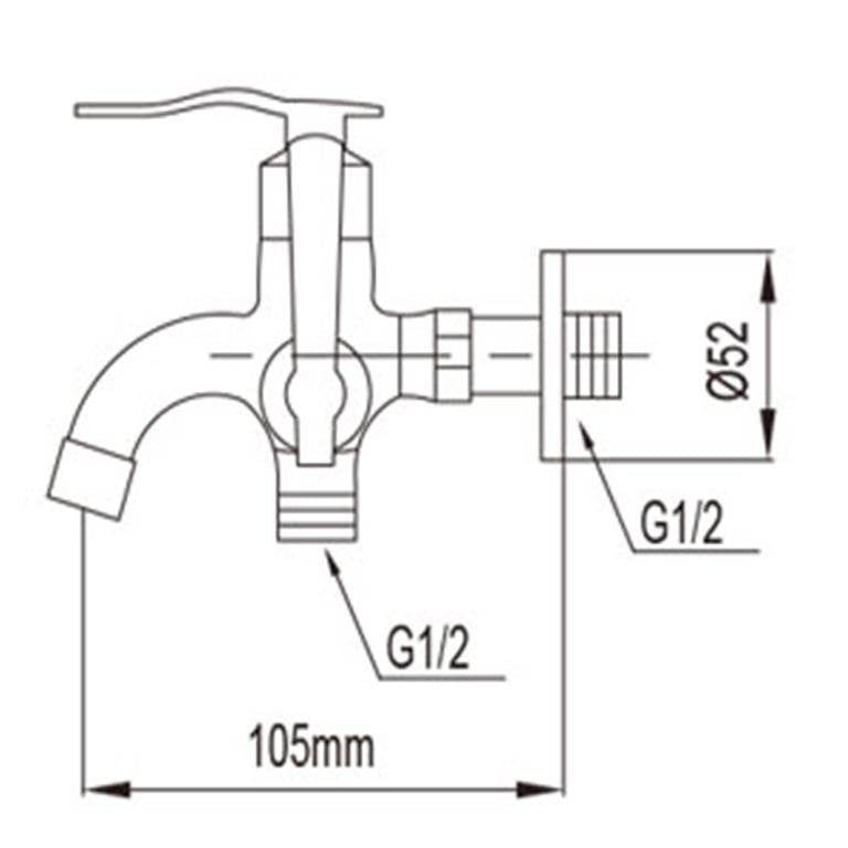 NTL Two Way Tap 1654-C (3880)<br>*Contact us for best price - Domaco