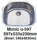 Monic-U-597 Kitchen Sink - Undermount Single Bowl - Domaco