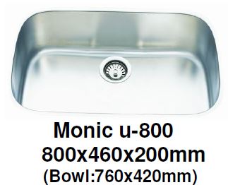 Monic-U-800 Kitchen Sink - Undermount Single Bowl - Domaco