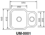 ENGLEFIELD UM-0001 0.9mm Handmade S/Steel Undermount Kitchen Sink - Domaco