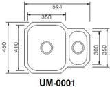 ENGLEFIELD UM-0001 0.9mm Handmade S/Steel Undermount Kitchen Sink - Domaco