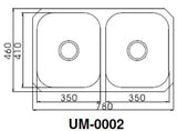 ENGLEFIELD UM-0002 0.9mm Handmade S/Steel Undermount Kitchen Sink - Domaco