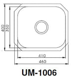 ENGLEFIELD UM-1006 0.9mm Handmade S/Steel Undermount Kitchen Sink - Domaco