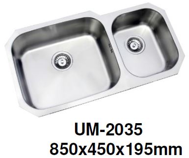 ENGLEFIELD UM-2035 0.9mm Handmade S/Steel Undermount Kitchen Sink - Domaco
