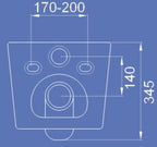 Velin V8003 Wall Hung WC For Concealed Tank - Domaco