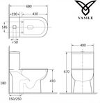 Vasile V518 1-Piece Toilet Bowl domaco.com.sg