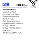 Vasile V519 1-Piece Toilet Bowl domaco.com.sg