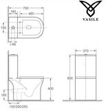 Vasile V596 1-Piece Toilet Bowl domaco.com.sg