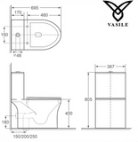 Vasile V597 1-Piece Toilet Bowl domaco.com.sg