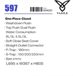Vasile V597 1-Piece Toilet Bowl domaco.com.sg