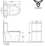 Vasile V599 1-Piece Toilet Bowl domaco.com.sg