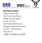 Vasile V599 1-Piece Toilet Bowl domaco.com.sg