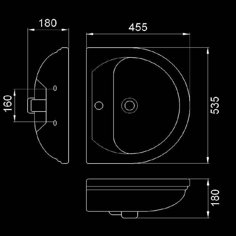 Velin Basin CB238 - Wall Hung Basin - Domaco