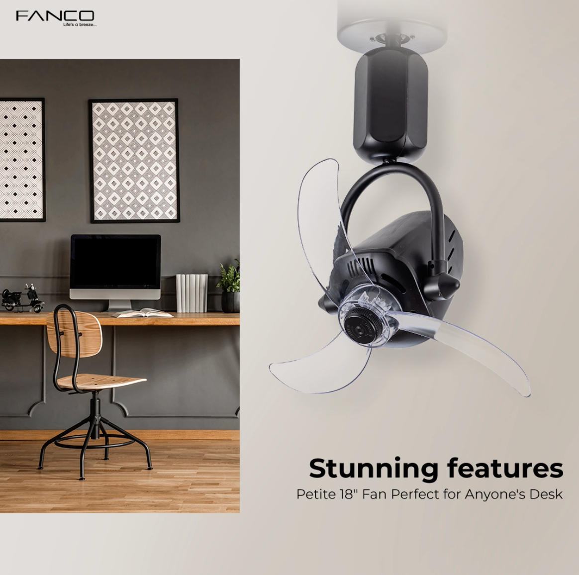 Fanco Vino 18" DC Wall/Ceiling Fan with Remote Domaco.com.sg