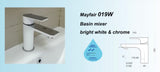 Mayfair 019B or 019W Basin Mixer Tap (Black or White) (9380)<br>*Contact us for best price - Domaco