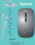 Champs Optima Rain Shower Instant Water Heater - Domaco