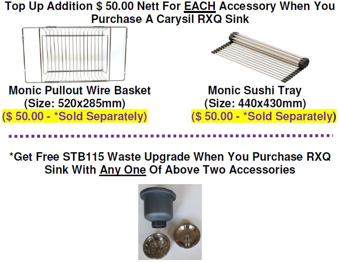 CARYSIL RXQ-650 Kitchen Sink - Domaco