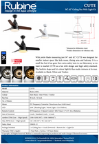 Rubine Cute DC Ceiling Fan domaco.com.sg